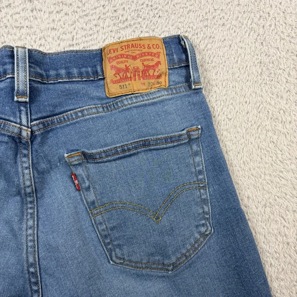 Levi's 511 Slim Fit Jeans Mens 32x30 Mid Wash Blue Stretch Denim 04511